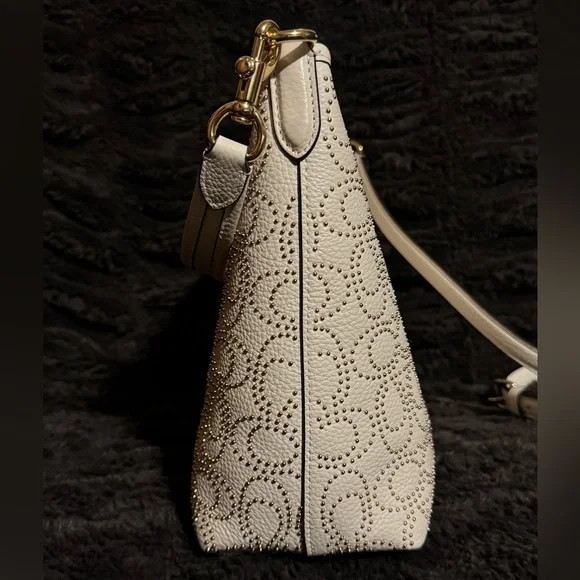 Coach Laurel with Signature Rivets in Chalk/Gold - Picture 6 of 11